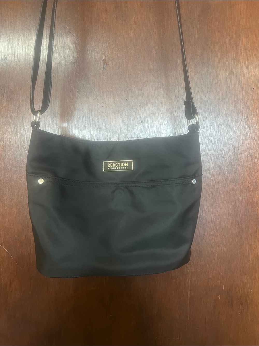 Kenneth Cole Reaction Black Nylon Crossbody Messenger Bag
